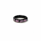 Personalised Y2K Black-Pink Self Love Statement Ring
