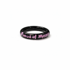 Personalised Y2K Black-Pink Self Love Statement Ring