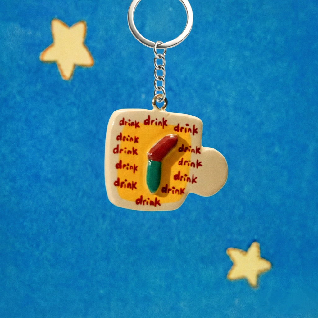 I Like Sleeping & You Like Drinking Cute Matching Charm/Keychain Set