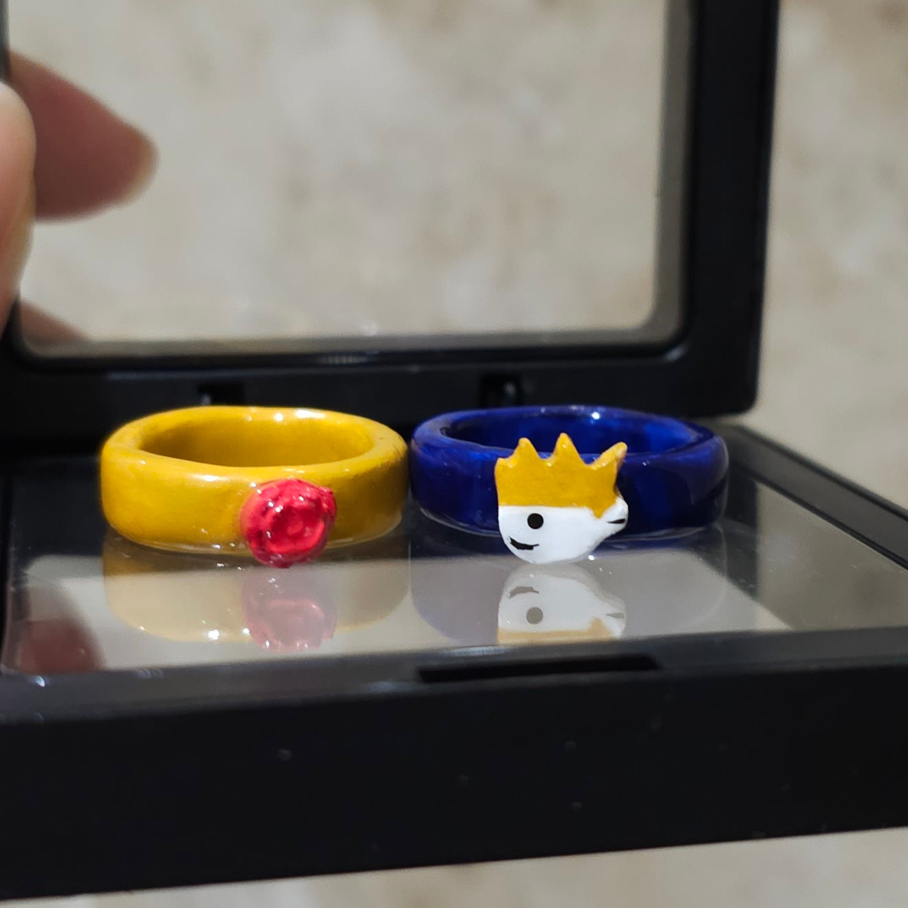 Little Boy & Red Rose Ring Set