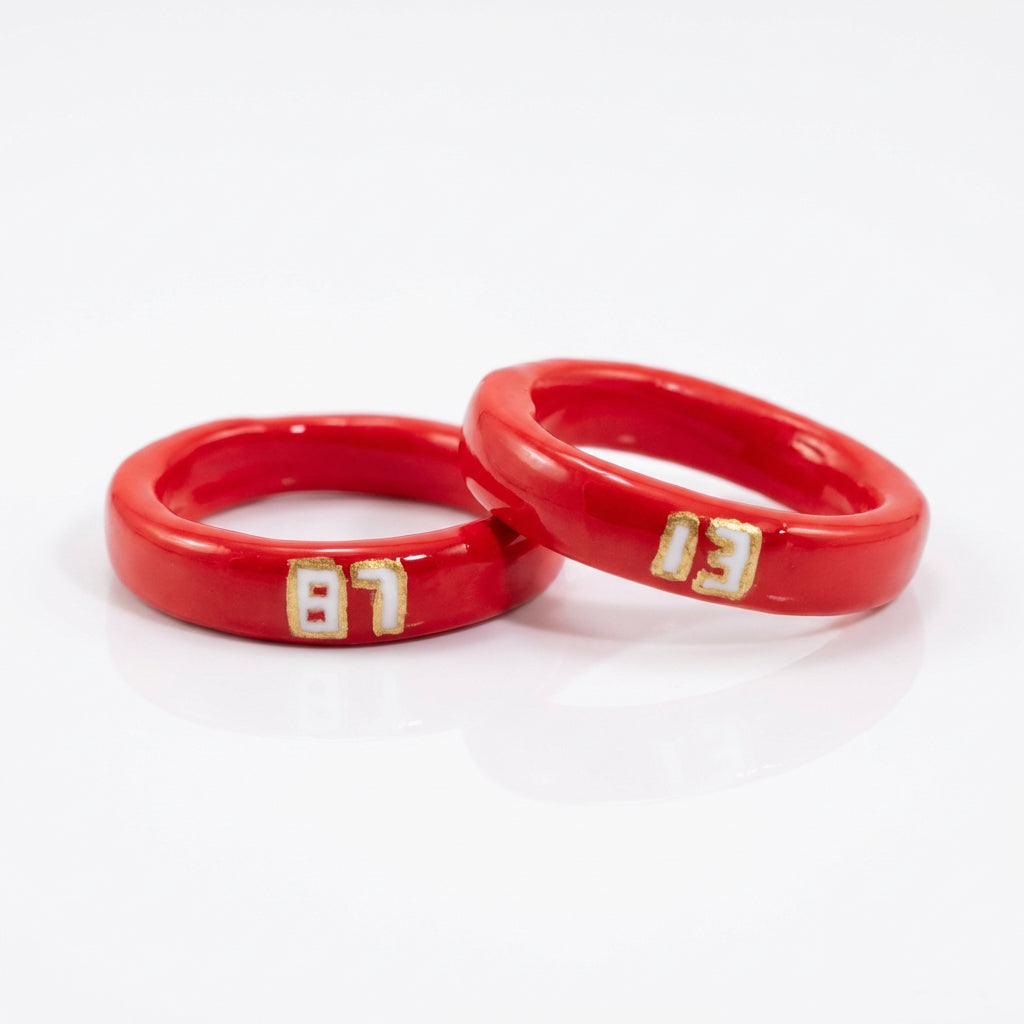 Personalised Lucky Number Ring Set