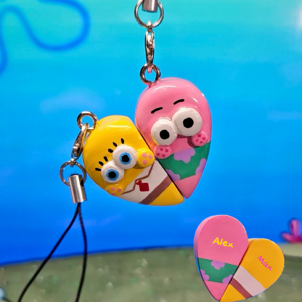 Personalised Magnetic Best Friend Keychain – Two Halves One Heart