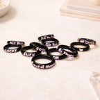 Personalised Y2K Black-Pink Self Love Statement Ring