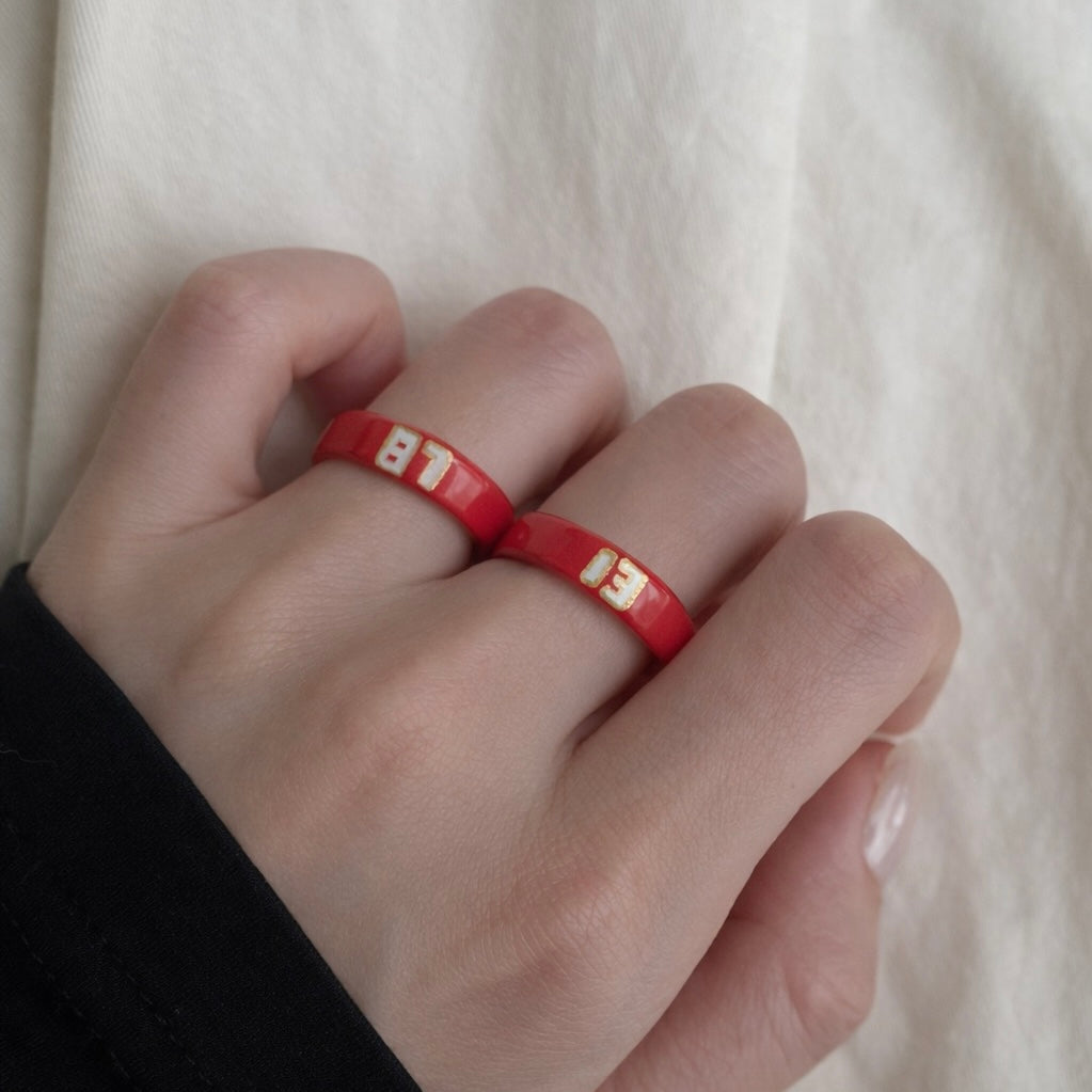 Personalised Lucky Number Ring Set