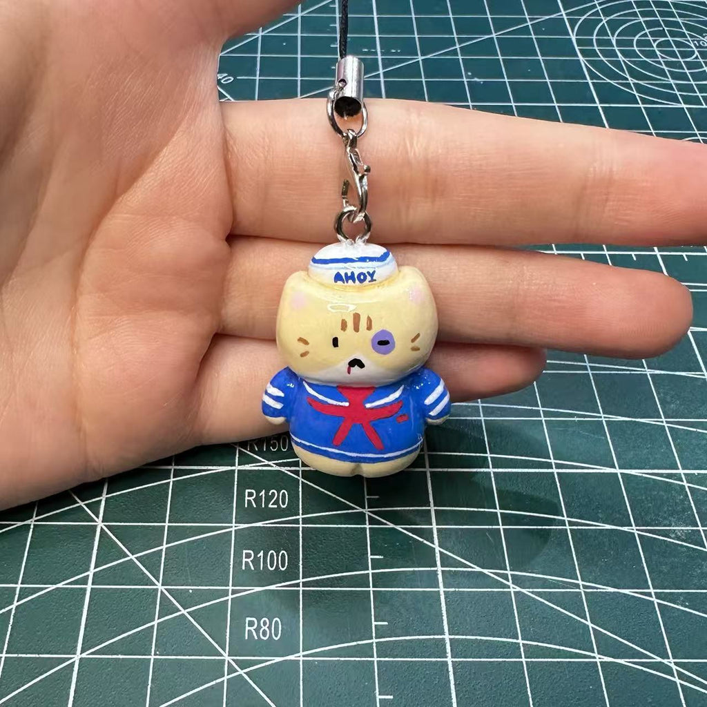 Stranger Things Inspired Handmade Beaten Strong Steve Kitty Charm/Keychain