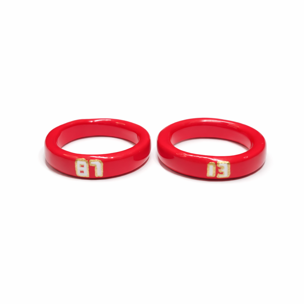 Personalised Lucky Number Ring Set