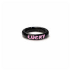 Personalised Y2K Black-Pink Self Love Statement Ring