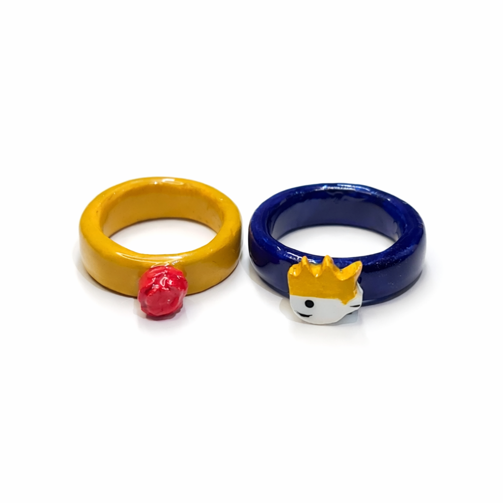 Little Boy & Red Rose Ring Set