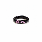 Personalised Y2K Black-Pink Self Love Statement Ring